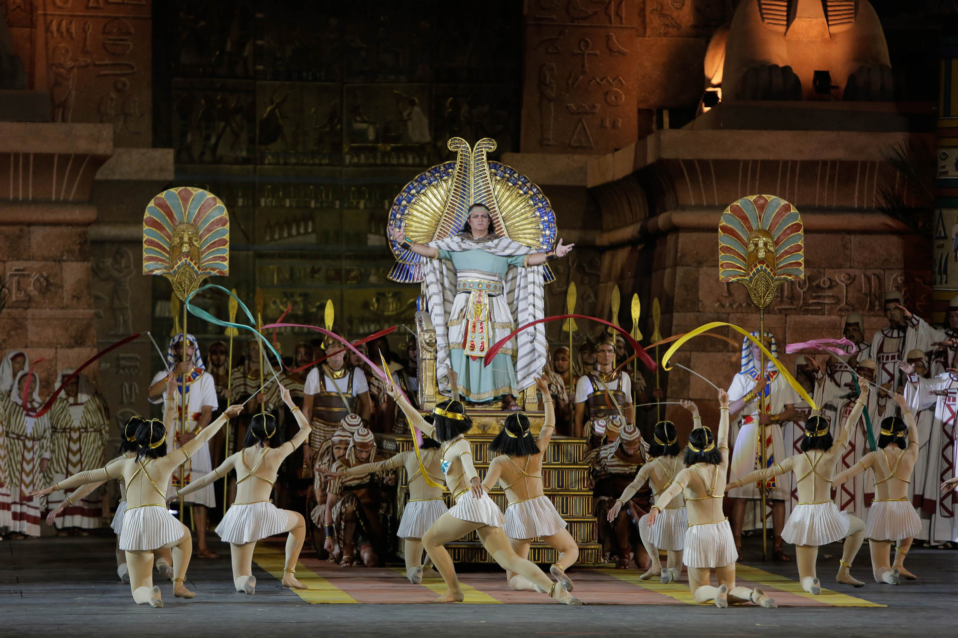Gaston Rivero as Radames in Aida on stage